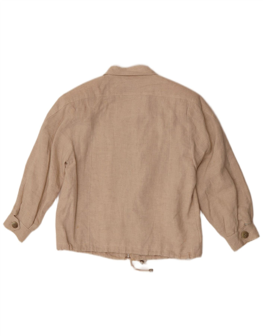 Giubbotto bomber oversize da donna vintage IT 34 2XS Lino beige