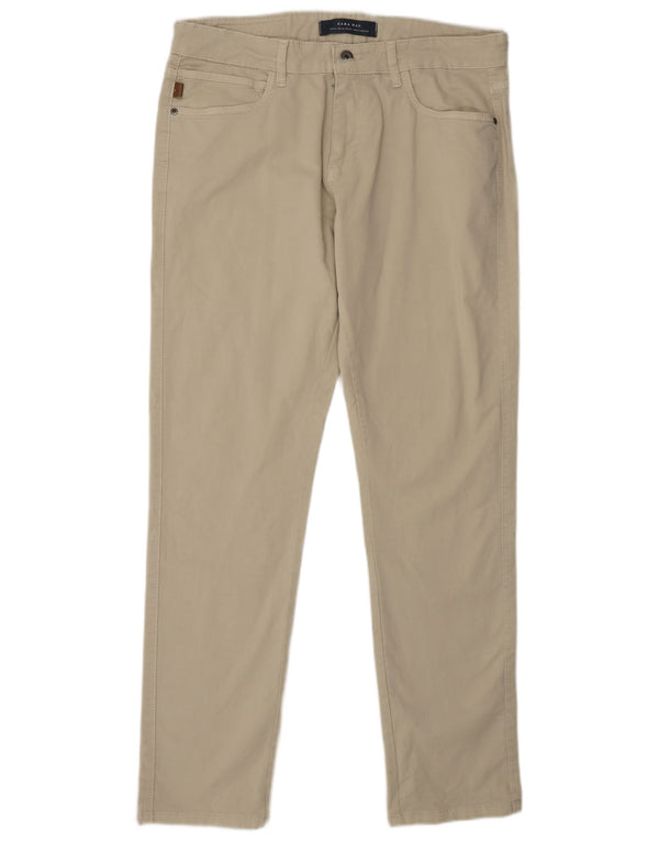 Pantaloni casual slim da uomo ZARA EU 42 Large W32 L31 Cotone beige