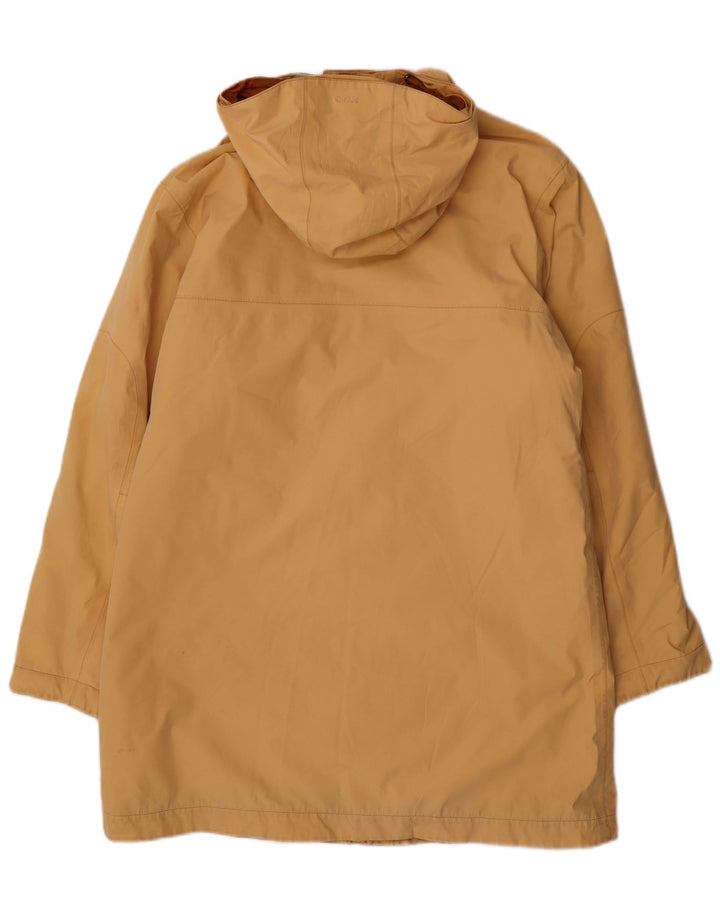 Soprabito vintage da donna con cappuccio IT 46 grande nylon giallo