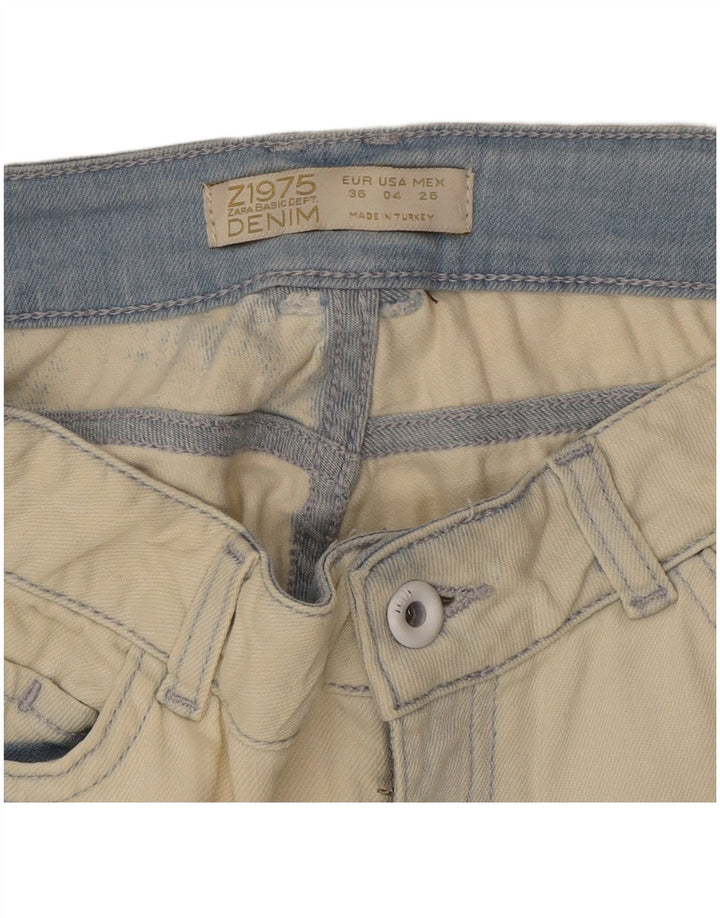 Jeans slim da donna Zara EU 36 XS W26 L31 bianco sporco