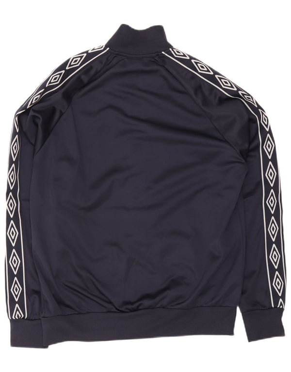 Giacca da ginnastica da uomo Umbro in poliestere geometrico medio blu navy