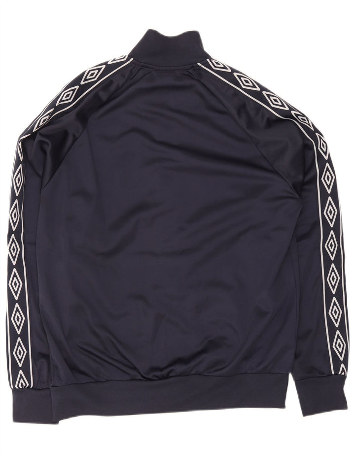 Giacca da ginnastica da uomo Umbro in poliestere geometrico medio blu navy