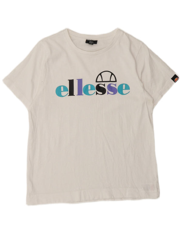 ELLESSE T-shirt grafica per bambina 12-13 anni in cotone bianco