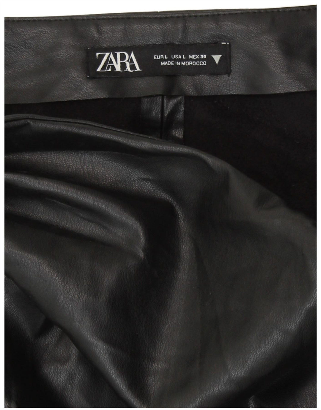 Minigonna Zara da donna in ecopelle grande W30 poliuretano nero