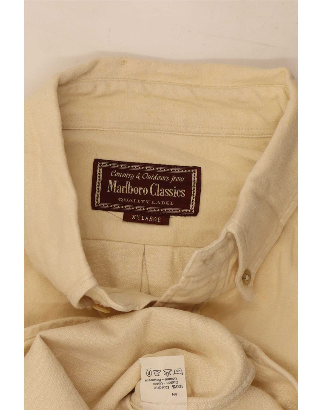 Camicia da uomo Marlboro Classics 2XL Cotone Beige