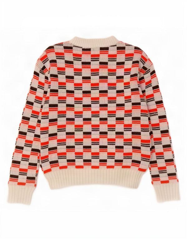 Vintage Womens Boat Neck Jumper Sweater UK 12 Medium Multicoloured