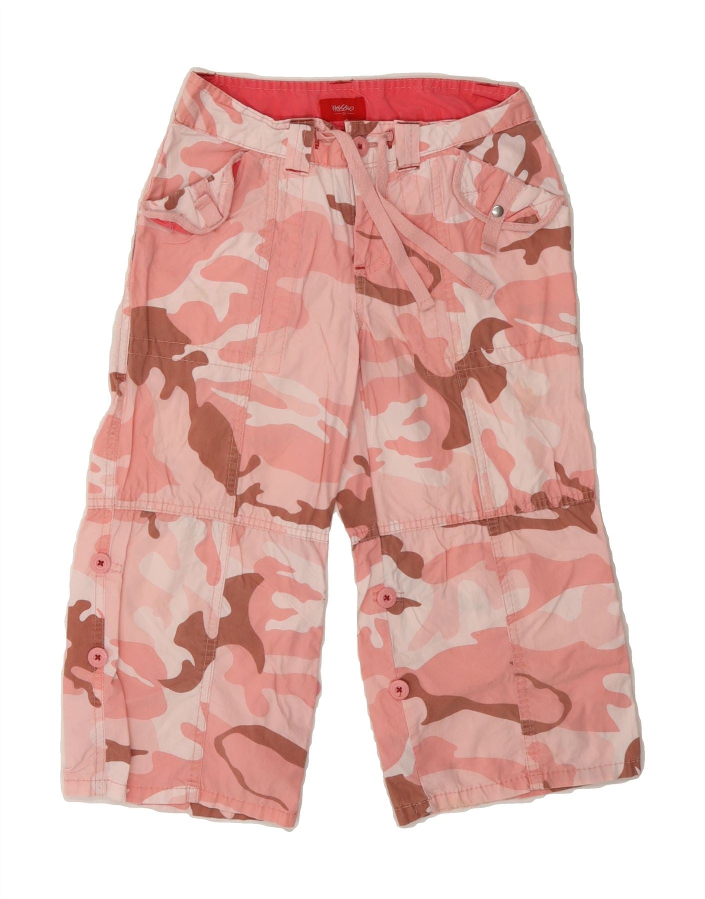 MOSSIMO Girls Capri Trousers 9-10 Years Medium W24 L16 Pink Camouflage Vintage Mossimo and Second-Hand Mossimo from Messina Hembry 