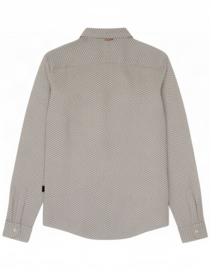 Camicia slim fit da uomo Hugo Boss con motivo astratto, cotone bianco medio