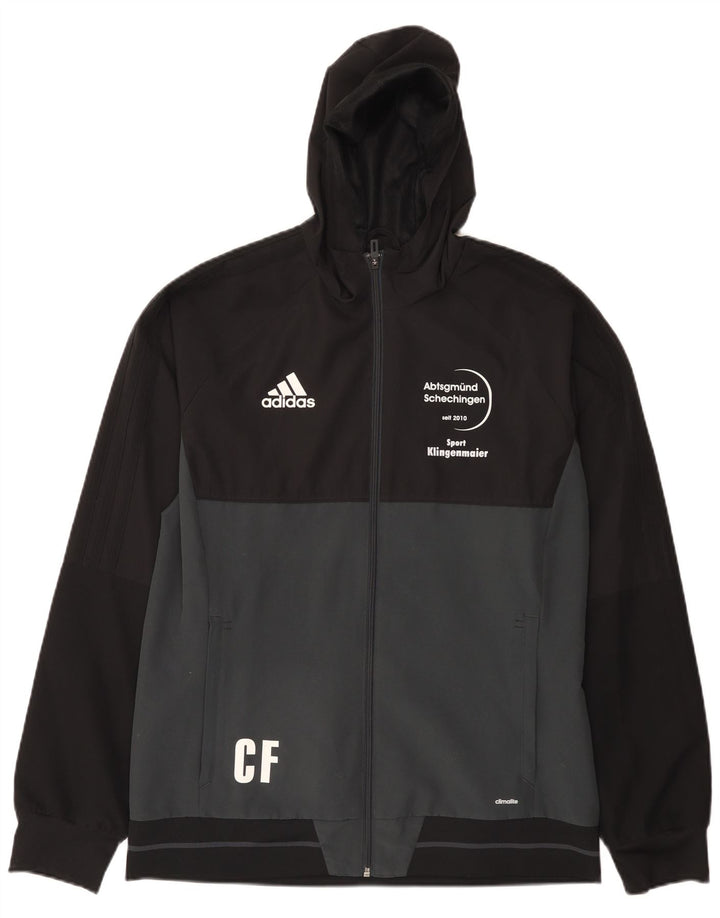 Giacca da ginnastica Adidas Climalite Graphic da uomo, grande, color block nero