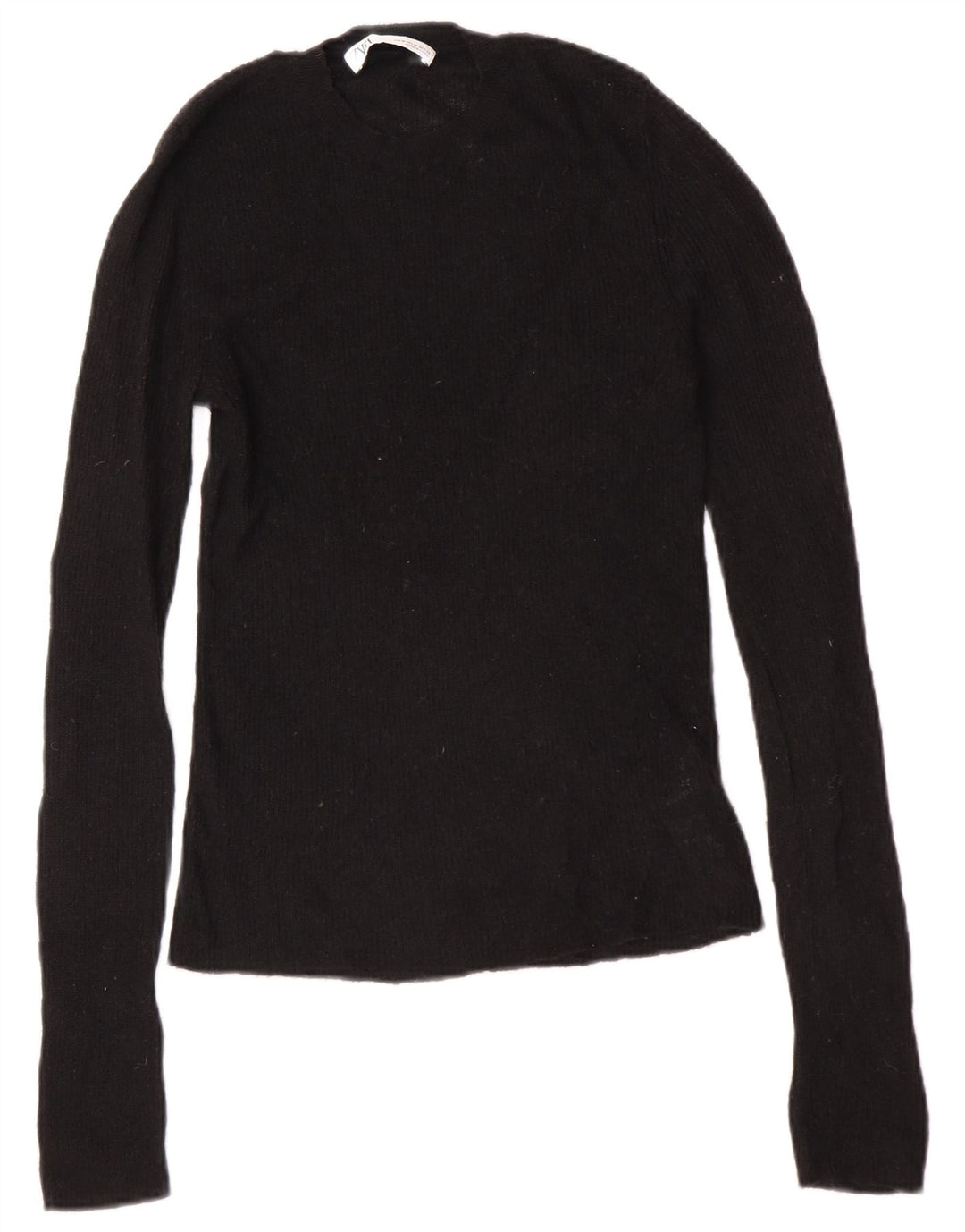 Maglione maglione girocollo da donna Zara UK 12 medio nero poliammide