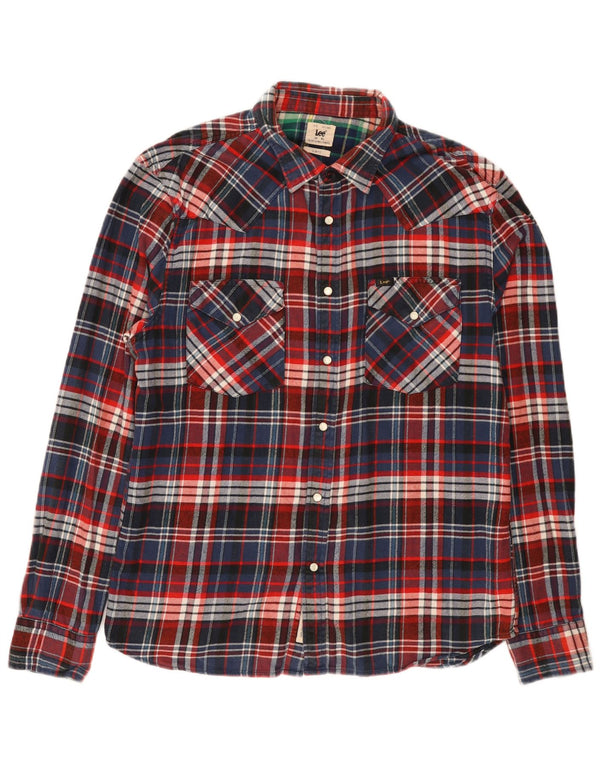 Lee Camicia da uomo slim fit in flanella XL Cotone scozzese blu
