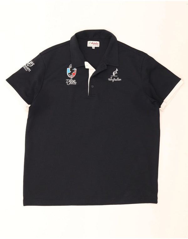 AUSTRALIAN L'ALPINA Mens Polo Shirt 2XL Navy Blue Polyester