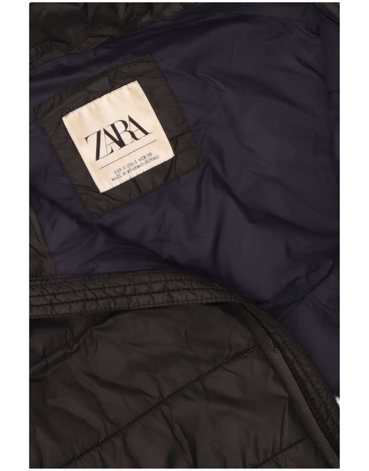 Giacca imbottita con cappuccio ZARA da uomo UK 36 piccola nera