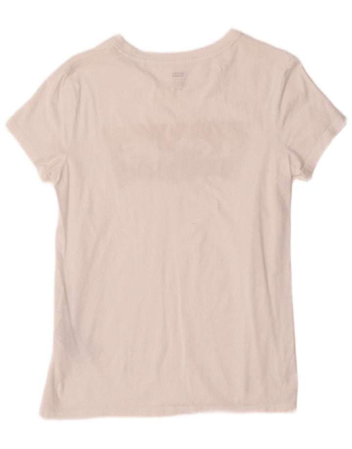T-shirt grafica da donna Levi's Top UK 10 piccola in cotone bianco