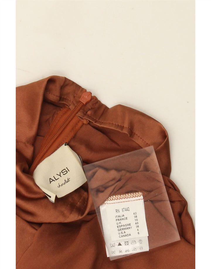Camicetta a maniche lunghe da donna ALYSI Top UK 10 piccola seta marrone