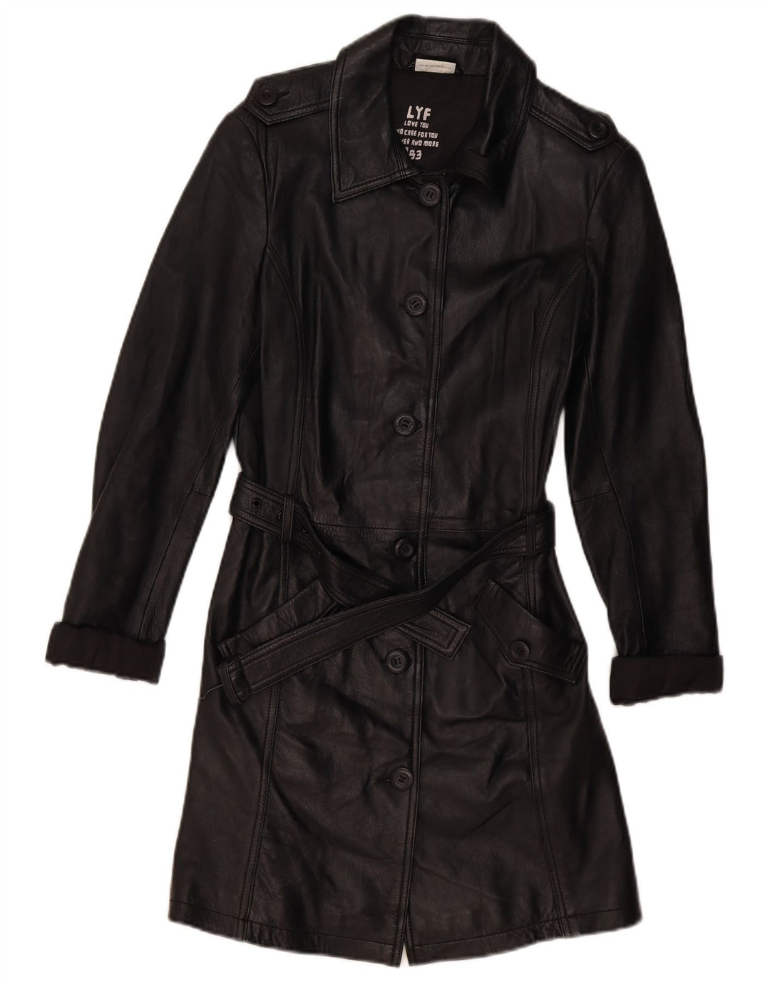 Cappotto in pelle da donna Street One UK 12 Pelle nera media