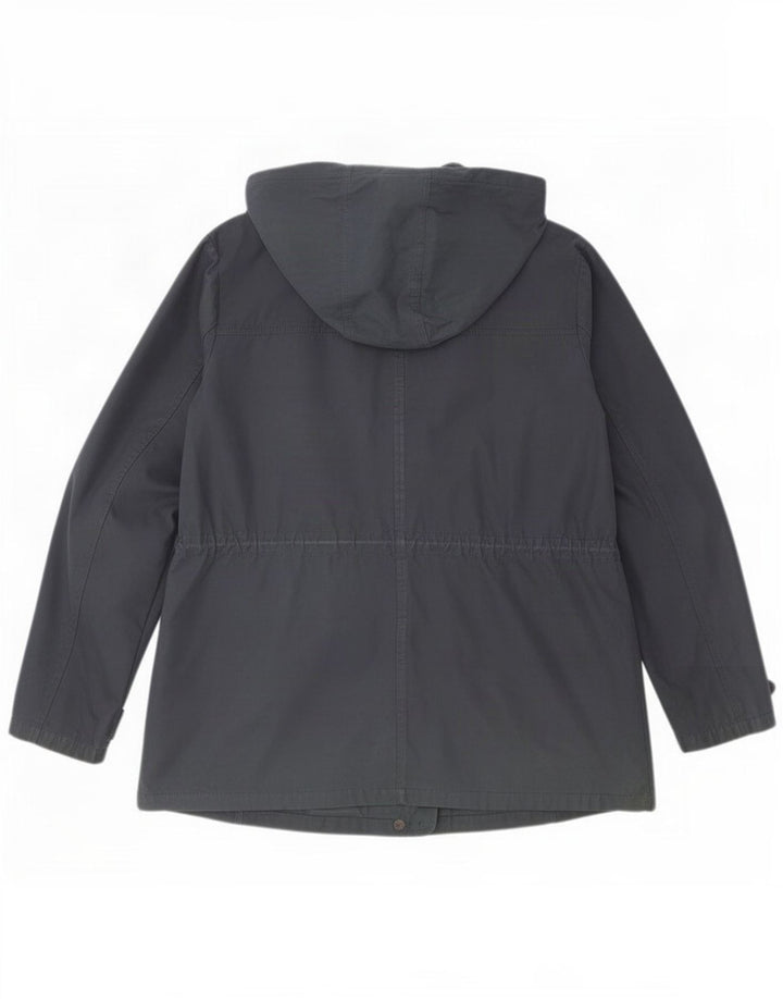 Giacca da donna in cotone cerato con cappuccio Fat Face UK 12 Poliestere medio blu navy