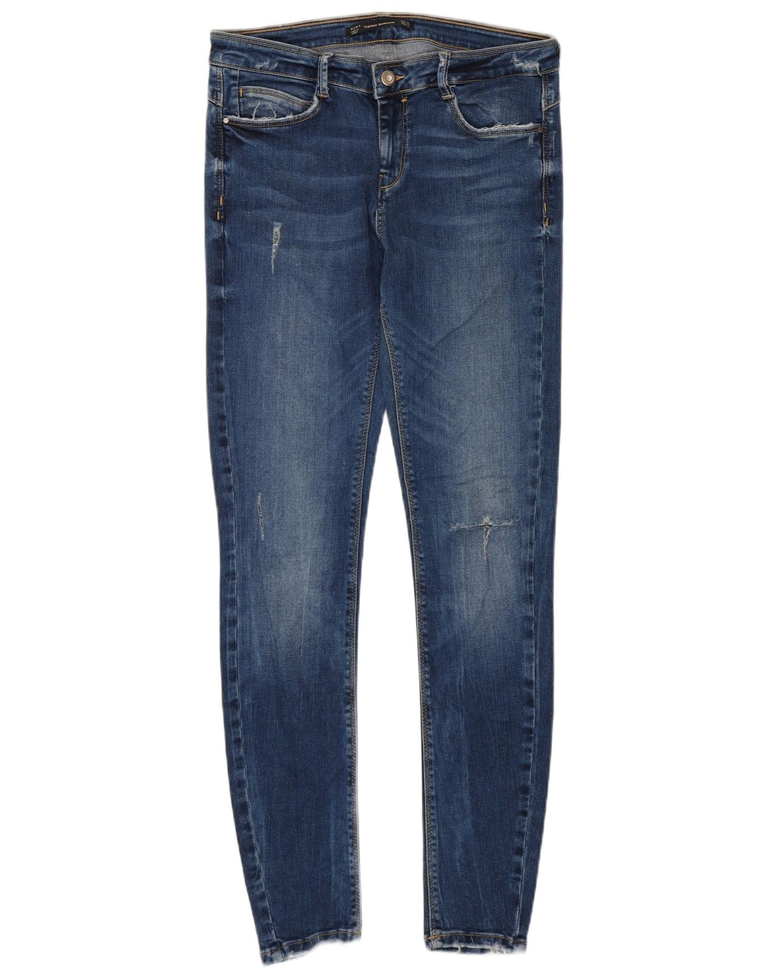 Jeans skinny effetto invecchiato Zara da donna EU 40 medio W30 L28 blu