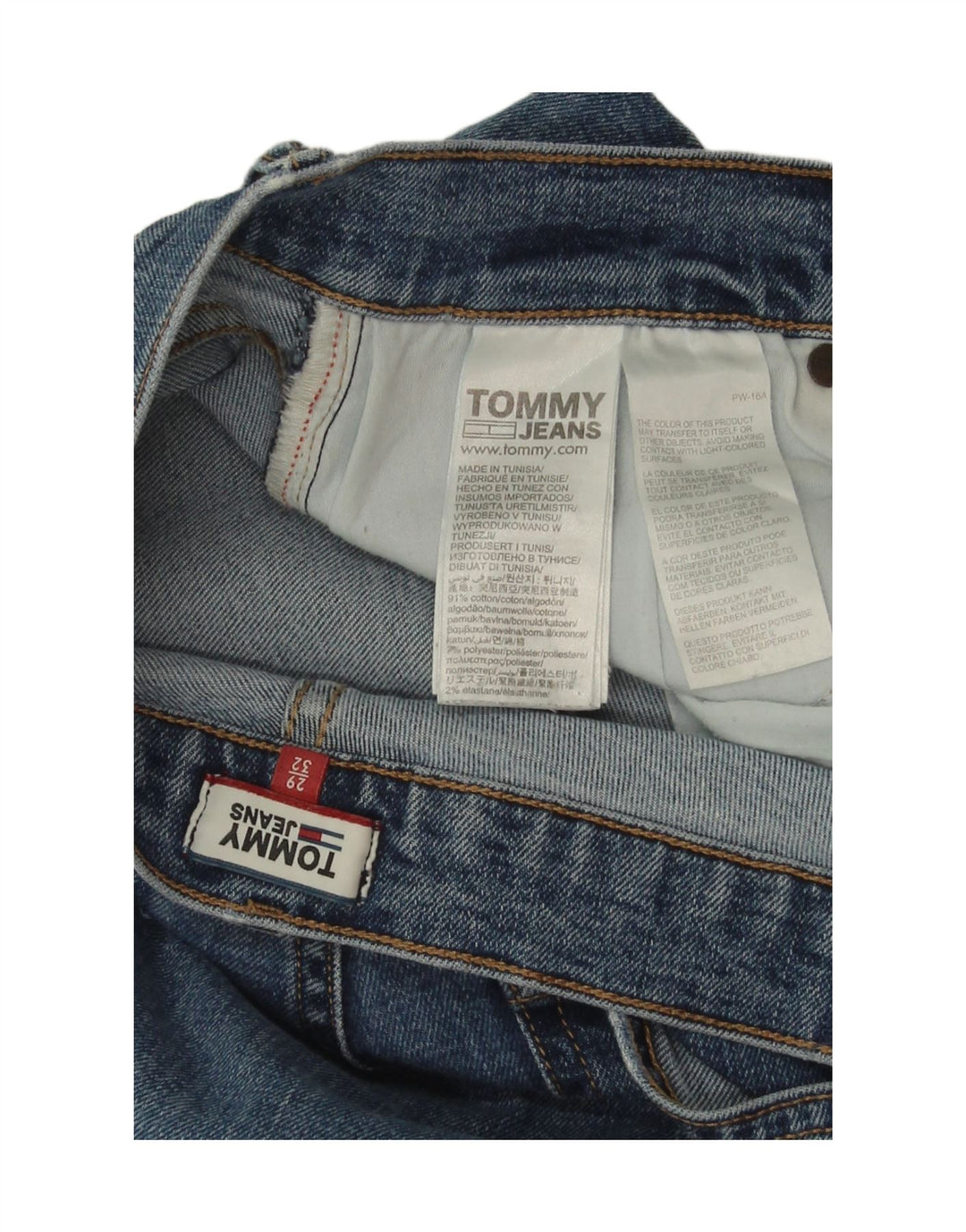 Jeans bootcut da donna a vita media Tommy Hilfiger W29 L25 cotone blu