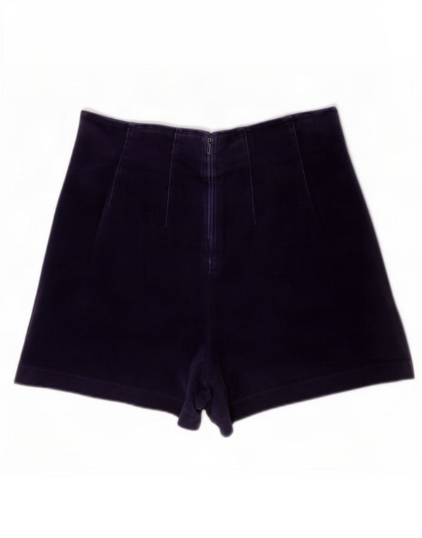 Pantaloncini casual in velluto da donna Benetton IT 42 Medium W28 Blu Navy Cotone