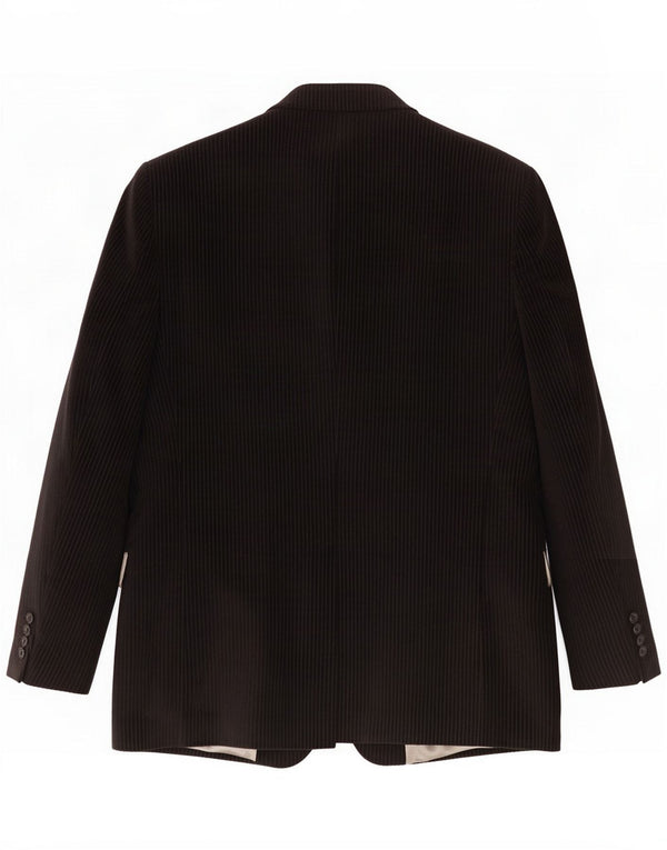 Giacca blazer vintage da uomo a 3 bottoni IT 52 XL Cotone gessato nero