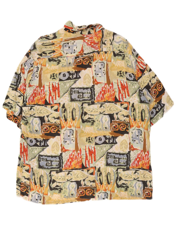 Camicia a maniche corte da uomo C&A Large in viscosa geometrica multicolore