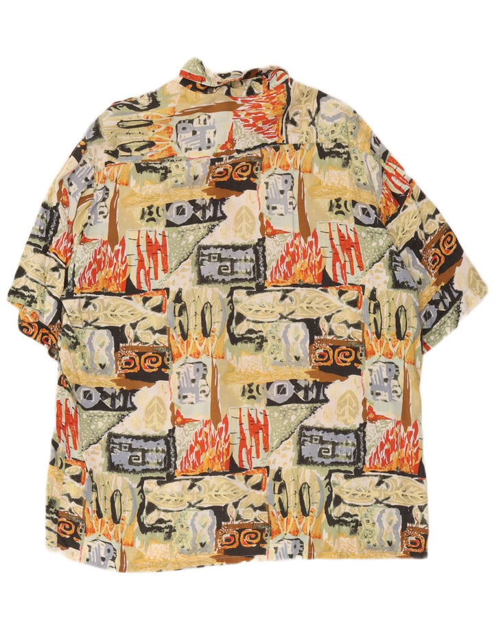 Camicia a maniche corte da uomo C&A Large in viscosa geometrica multicolore