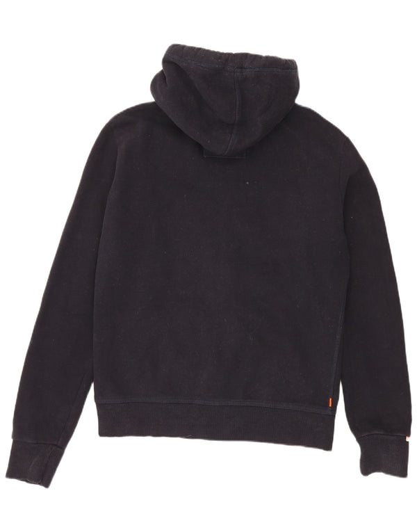 Maglione con cappuccio e zip da uomo Superdry in cotone blu navy medio