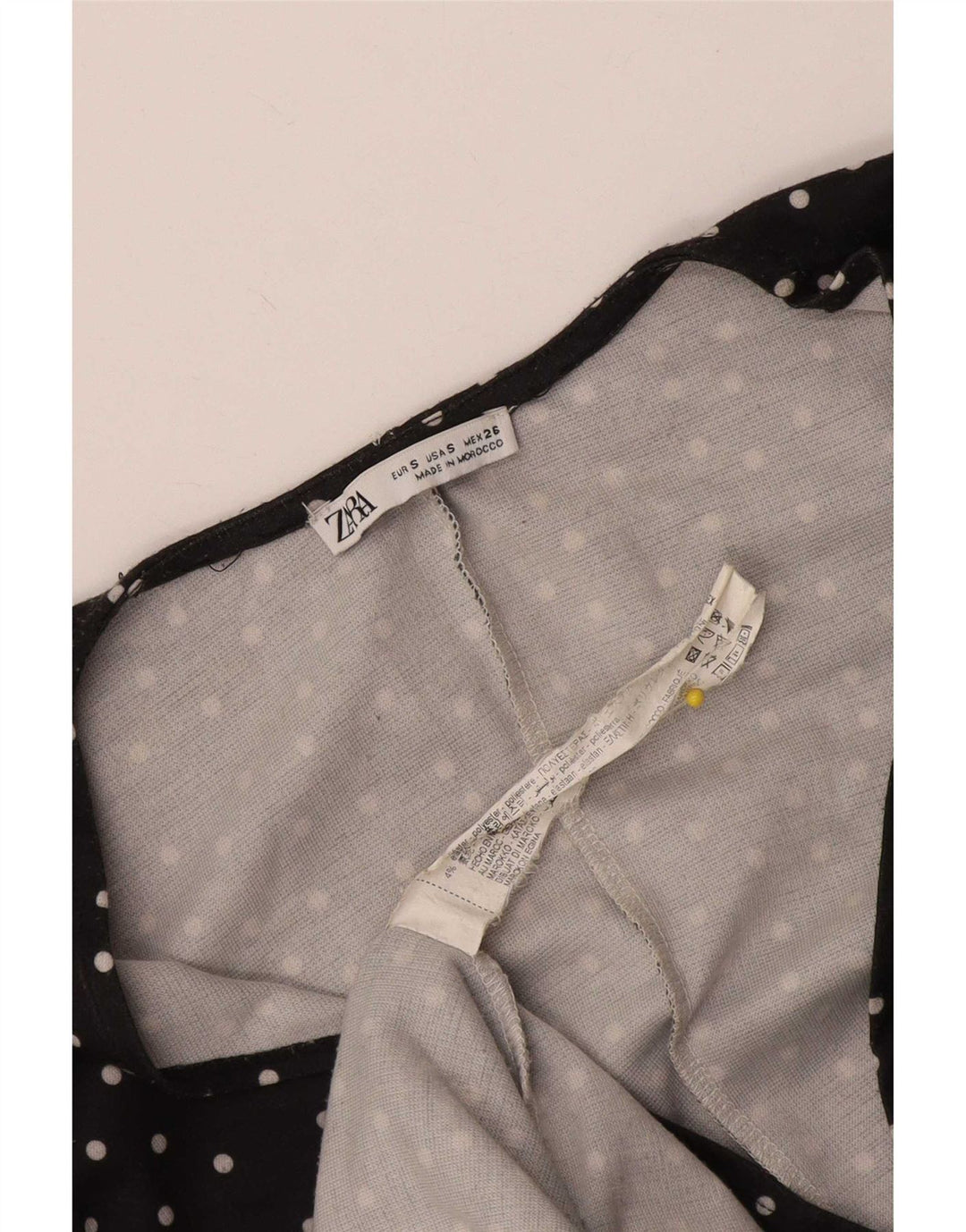 Abito tubino Zara da donna UK 8 piccolo poliestere nero a pois