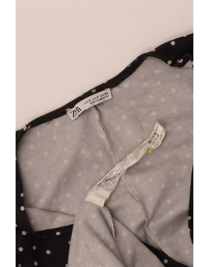 Abito tubino Zara da donna UK 8 piccolo poliestere nero a pois