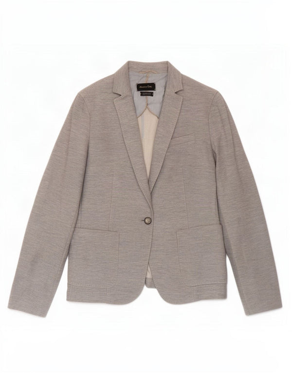 Giacca blazer da donna a 1 bottone Massimo Dutti EU 42 grande cotone grigio