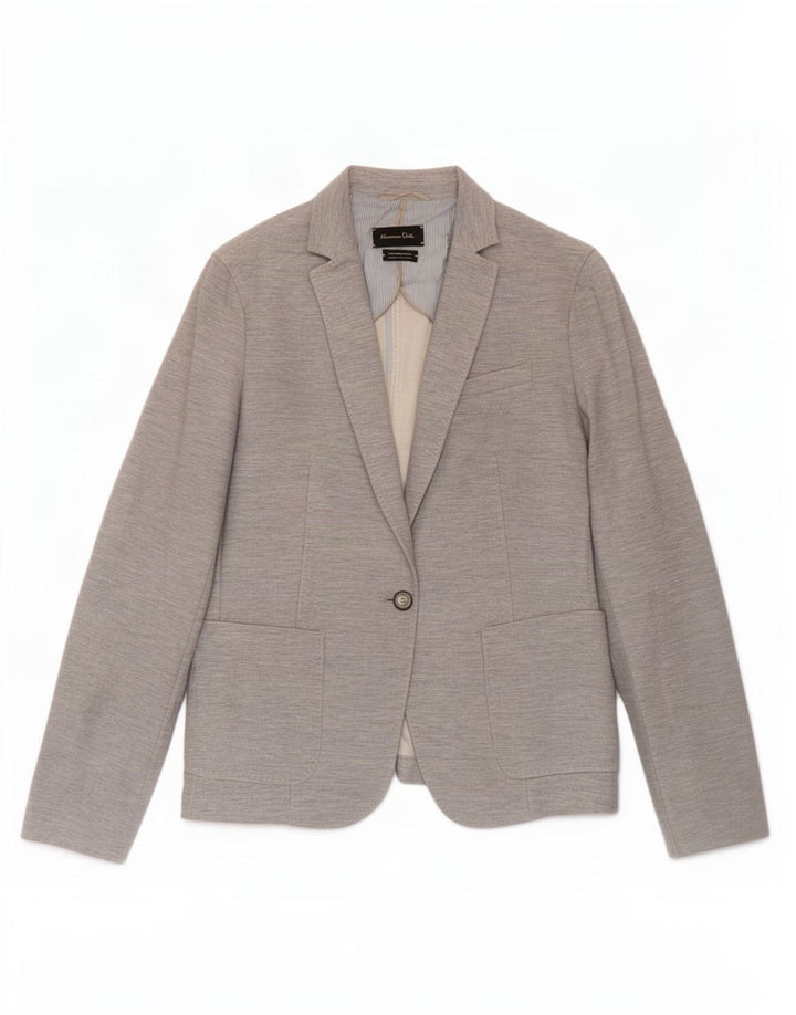 Giacca blazer da donna a 1 bottone Massimo Dutti EU 42 grande cotone grigio