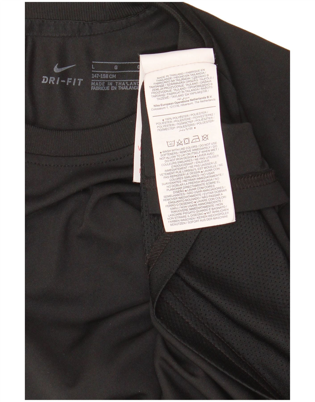 T-shirt NIKE da ragazzo Dri Fit Top 12-13 anni Large Black Colourblock