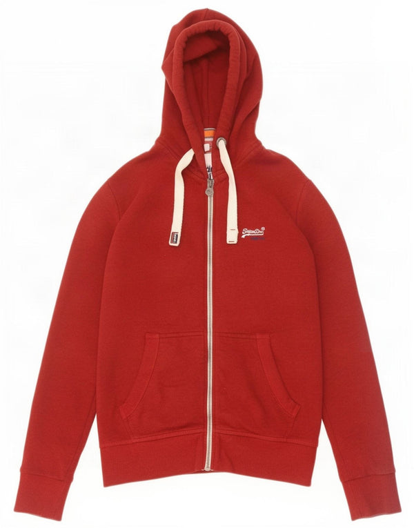 Maglione con cappuccio e zip da uomo Superdry grande in cotone bordeaux