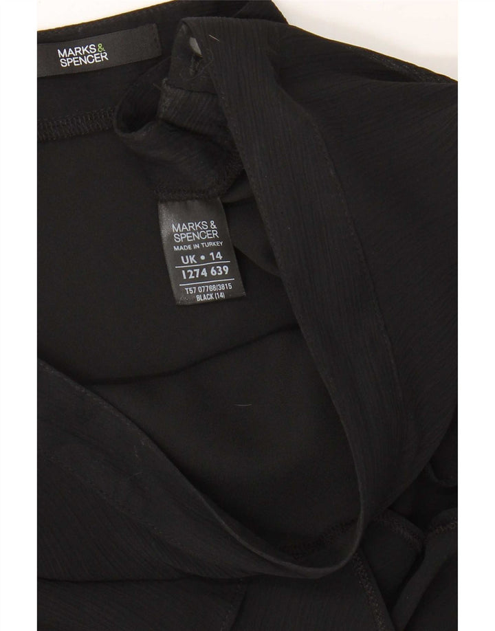 Gonna a strati da donna Marks & Spencer UK 14 media W30 poliestere nero