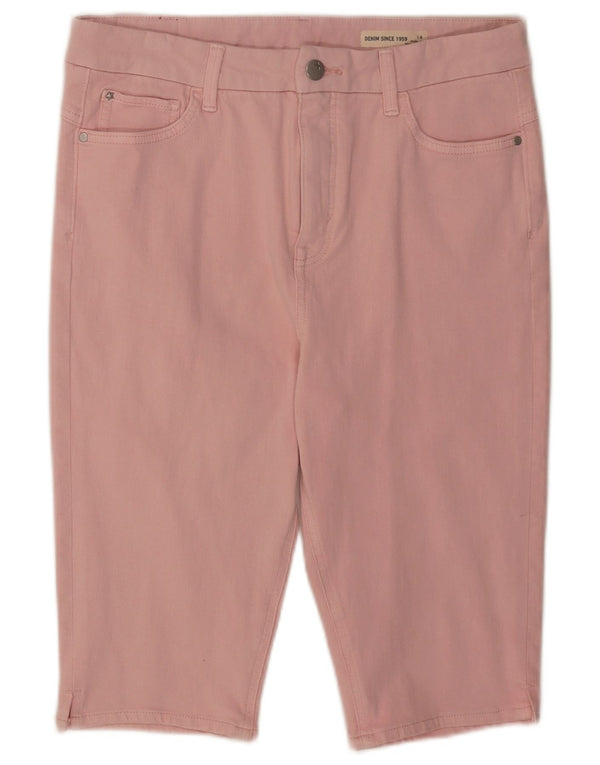 Pantaloncini casual a vita alta da donna Marks & Spencer UK 14 Medium W32 Rosa
