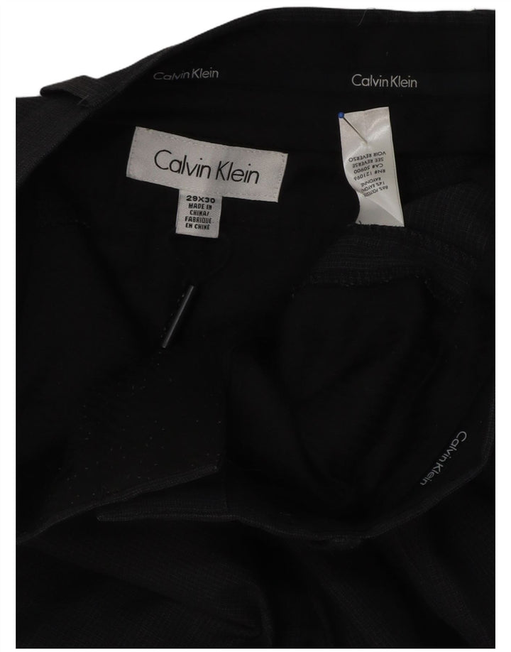 Pantaloni chino dritti da uomo Calvin Klein W29 L30 poliestere nero