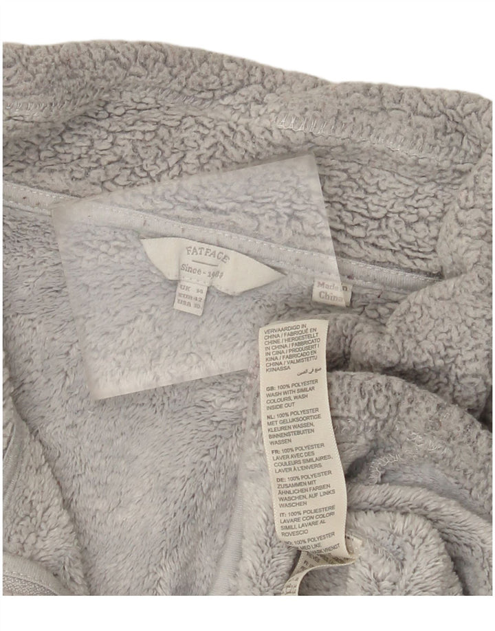 Maglione in pile da donna con collo e zip Fat Face UK 14 grande poliestere grigio
