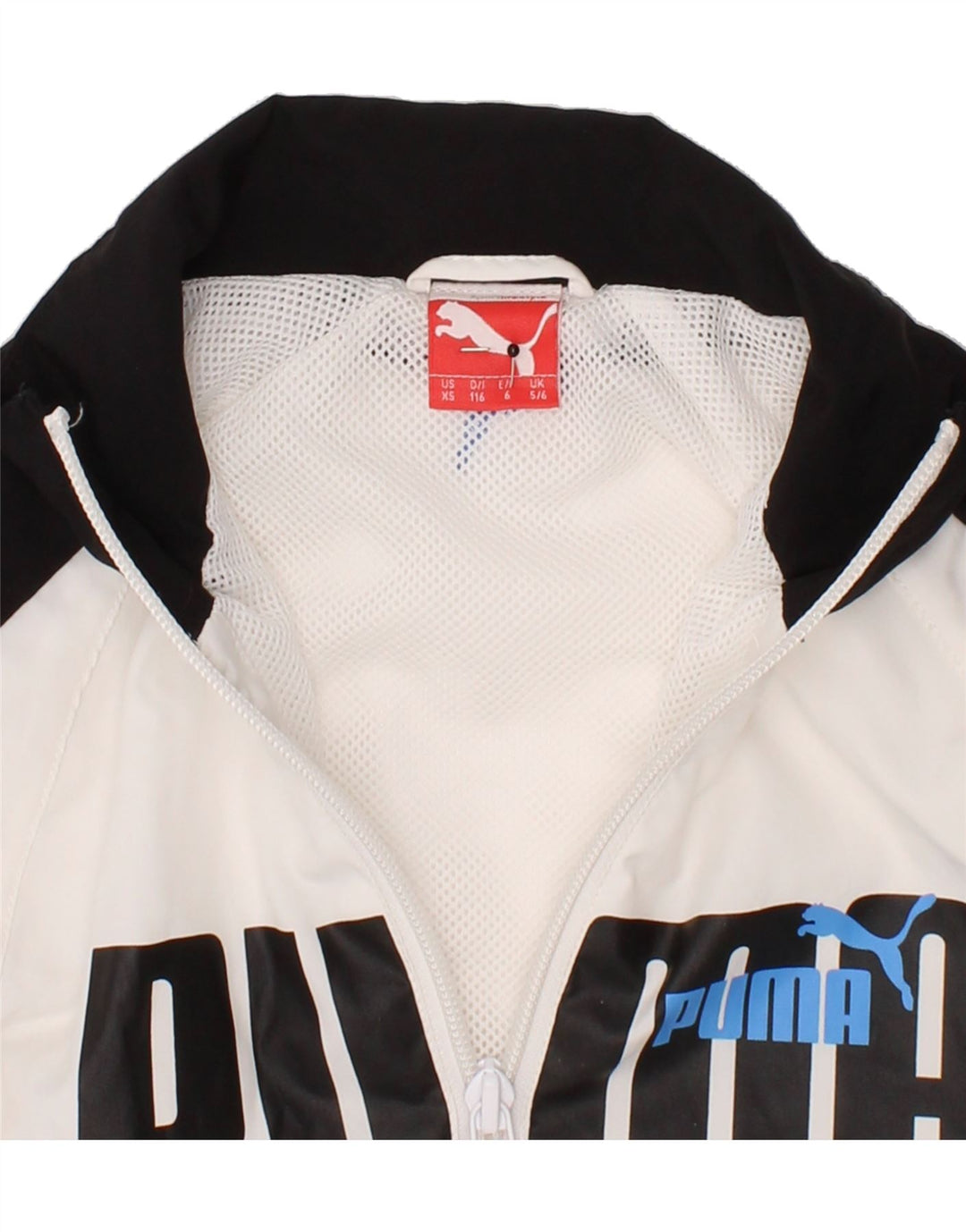 PUMA Boys Graphic Tracksuit Top Jacket 5-6 Years  White Colourblock Vintage Puma and Second-Hand Puma from Messina Hembry 