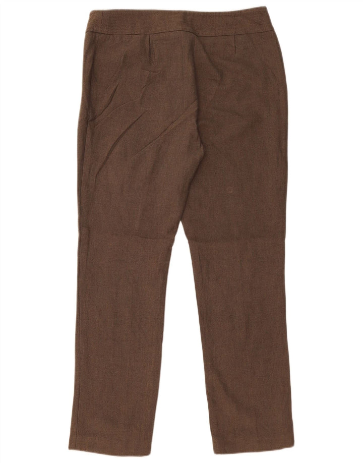 Pantaloni da abito dritti da donna Marks & Spencer UK 12 Medium W32 L28 Marrone