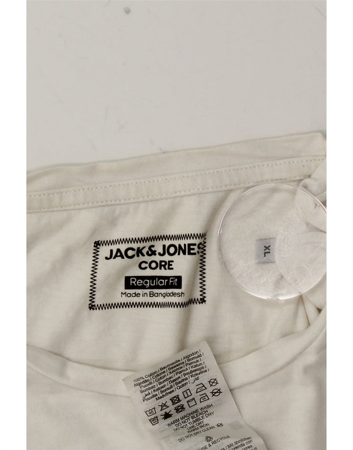 JACK & JONES T-shirt grafica da uomo vestibilità regolare XL in cotone bianco