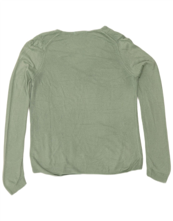 Maglione maglione con scollo a V da donna Marks & Spencer UK 12 Verde medio