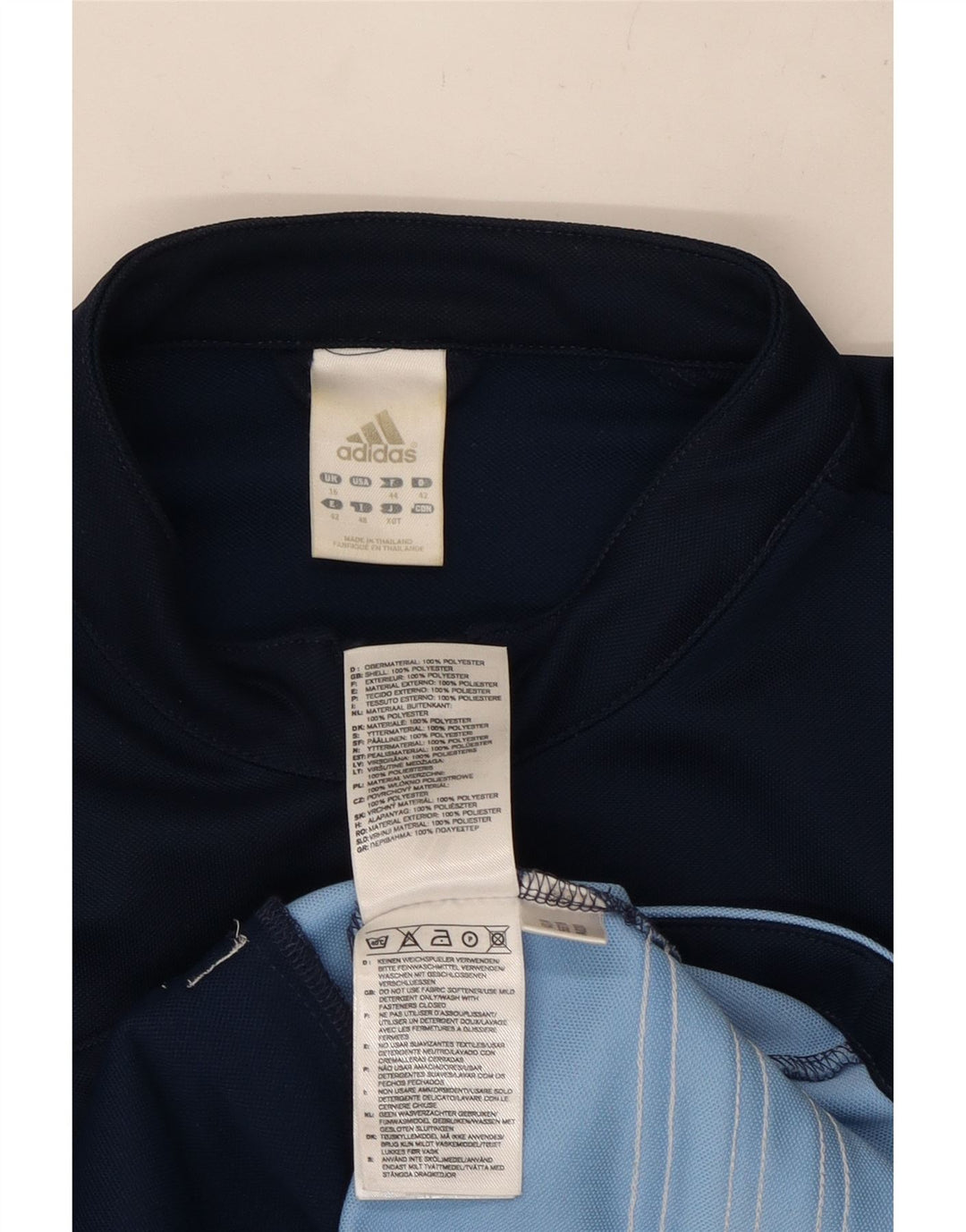 Giacca da tuta da donna ADIDAS UK 16 Large Blu Navy Colourblock