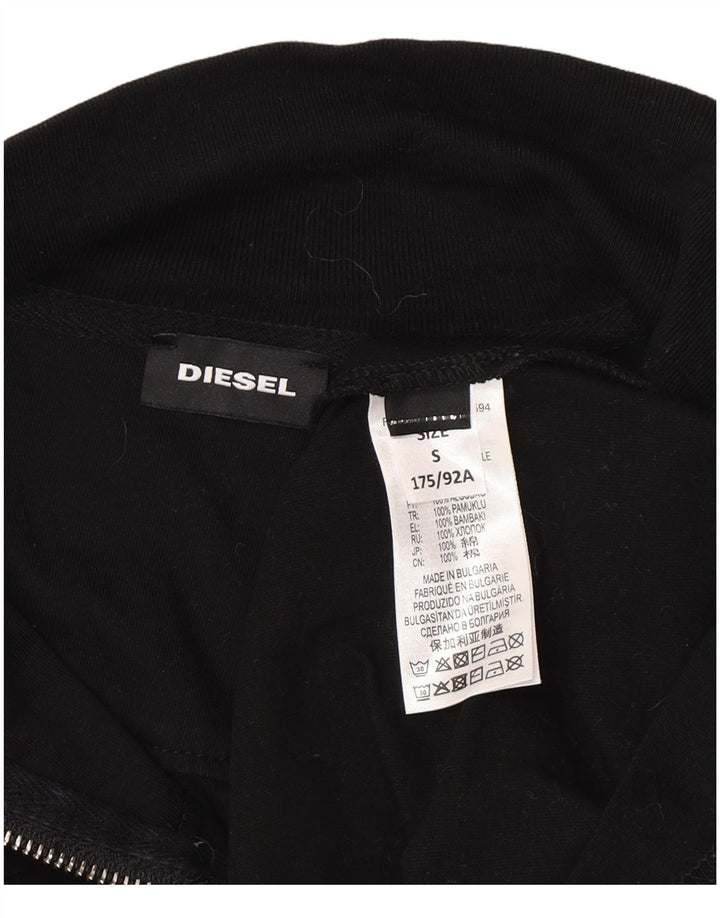 Maglione da uomo Diesel con zip grafica e collo piccolo in cotone nero