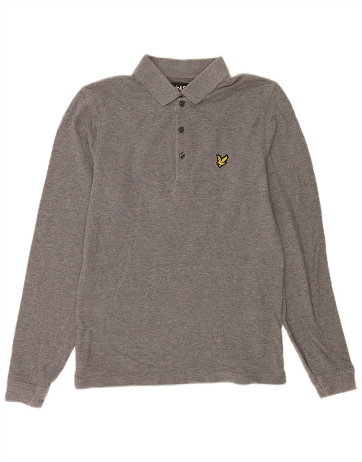 Polo a maniche lunghe da uomo Lyle & Scott piccola in cotone grigio