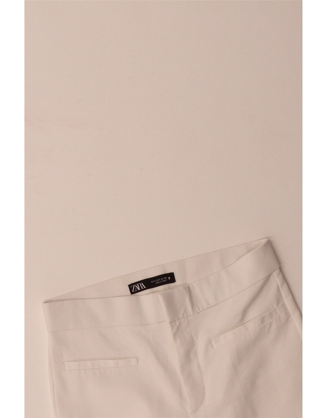 ZARA Womens Bootcut Casual Trousers Small W26 L25 White Cotton