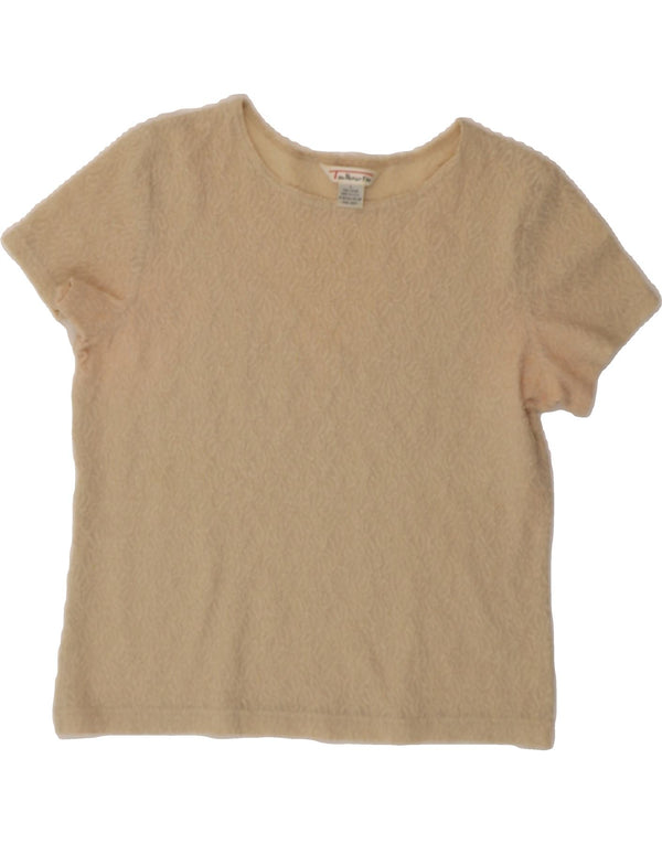 TALBOTS Womens Blouse Top UK 16 Large Beige Nylon