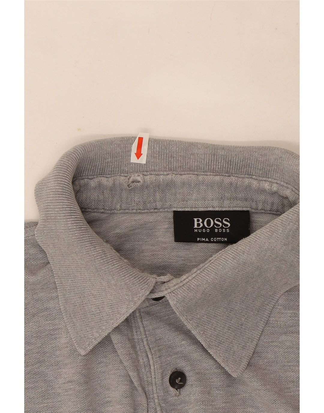 Polo da uomo Hugo Boss in cotone screziato grigio medio