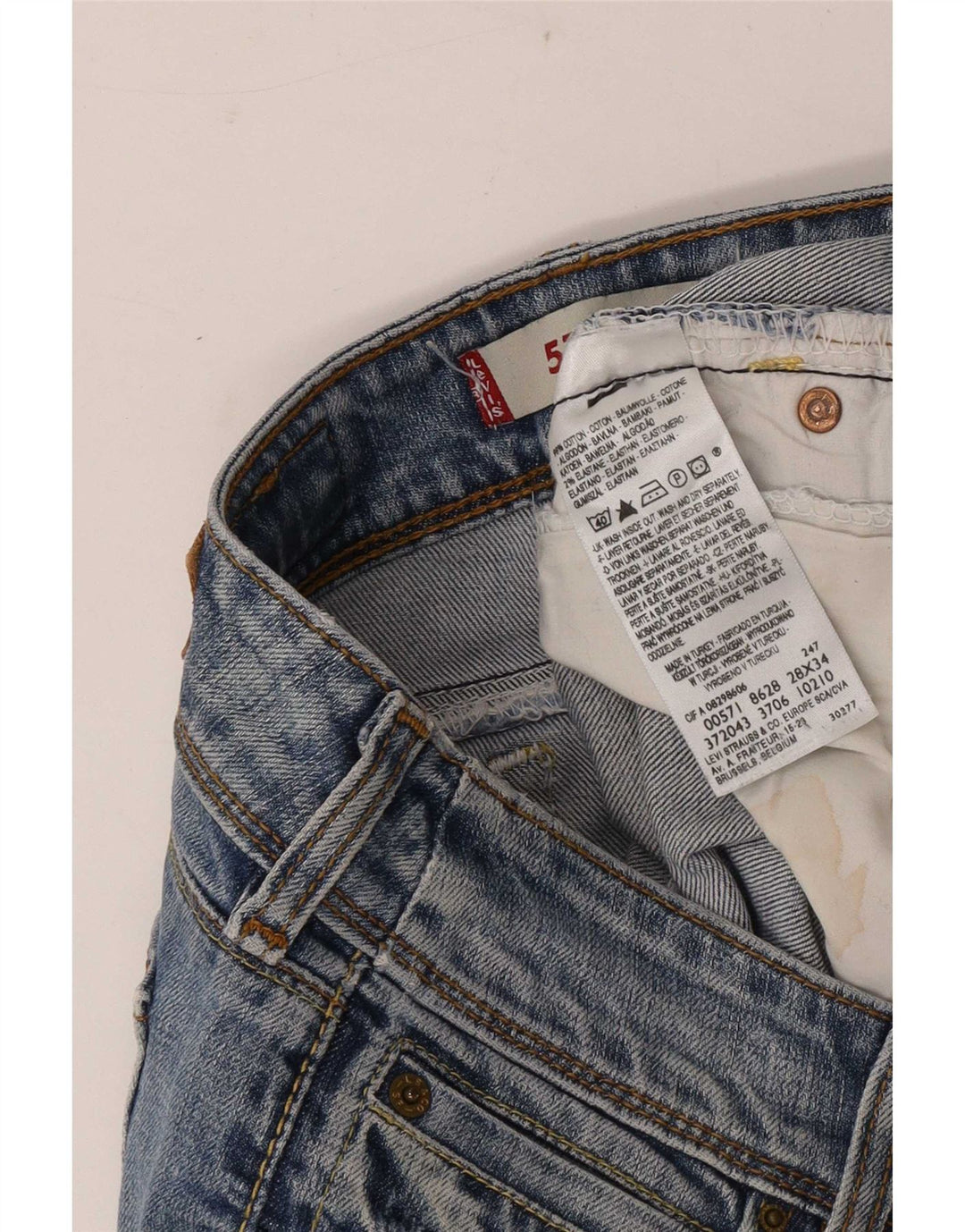 Jeans Levi's 571 Slim da donna W28 L34 cotone blu