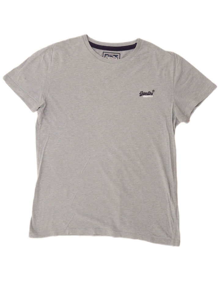 T-shirt da uomo Superdry Top grande in cotone grigio